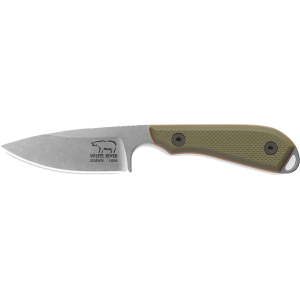 White River Knives M1 Pro Fixed Blade Knife 3" Drop Point CPM S35VN Stonewashed Blade G-10 Handle Green - White River Knives
