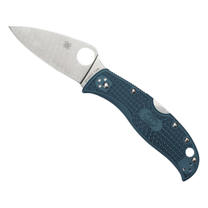 Spyderco LeafJumper Folding Knife 3.09" Fully Serrated Leaf Bohler K390 Satin Blade Fiberglass Reinforced Nylon (FRN) Handle Blue - Spyderco
