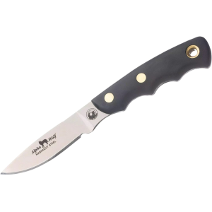 Knives of Alaska Alpha Wolf Fixed Blade Knife 3" Drop Point CPM MagnaCut Bead Blasted Blade SureGrip Handle Black - Knives Of Alaska