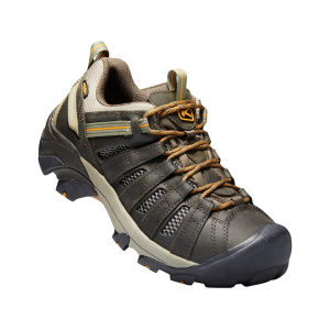 Keen Men's Voyageur Hiking Shoes Leather/Synthetic Black Olive/Inca Gold 10 D - Keen