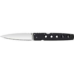 Cold Steel Hold Out Pocket Knife 6" Fully Serrated Spear Point CPM S35VN Polished Blade G-10 Handle Black - Cold Steel