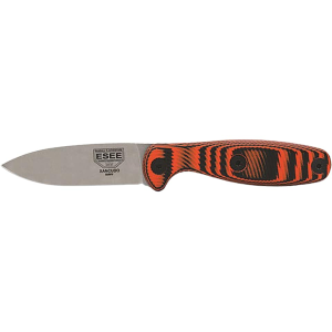 ESEE Knives Xancudo Fixed Blade Knife 3" Drop Point CPM S35VN Stonewashed Blade G-10 Handle Black/Orange - Esee Knives