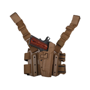 BLACKHAWK! Serpa Level 2 Tactical Drop Leg Holster Right Hand 1911 Government Polymer Coyote - Blackhawk!
