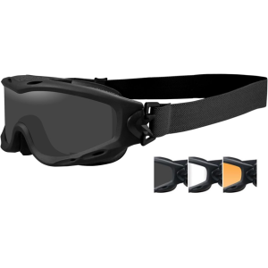 Wiley X Spear Tactical Goggles Matte Black Frame/Smoke Gray, Clear, & Light Rust Lenses - Wiley X