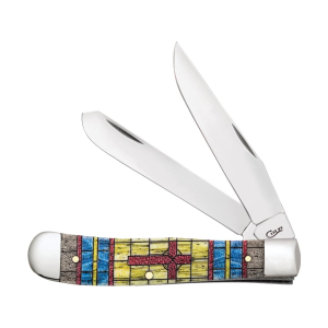Case Trapper Cross Pocket Knife 3.3" Clip/Spey Tru-Sharp Mirror Polished Blade Bone Handle Yellow - Case