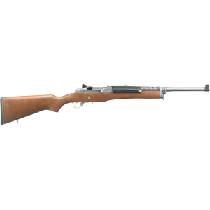 Ruger Mini-14 Ranch Semi Automatic Rifle 5.56x45mm NATO 18.5" Stainless Barrel Stainless Frame Hardwood Field Stock