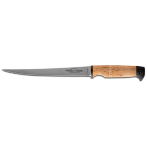 White River Knives Traditional Fillet Knife 6" Trailing Point 440C Stainless Satin Blade Cork Handle Brown - White River Knives