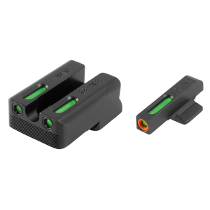 TRUGLO TFX Pro Sight Set 1911 Novak Cut .260" Height Front .450" Height Rear Tritium / Fiber Optic Green with Orange Front Dot Outline