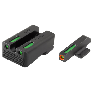 TRUGLO TFX Pro Sight Set for 1911 Kimber Cut Tritium / Fiber Optic Green with Orange Front Dot Outline