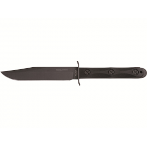 KA-BAR Ek Model 5 Bowie Fixed Blade Knife 6.875" Clip Point 1095 Cro-Van Parkerized Blade Glass Filled Nylon Handle Black - Ka-Bar