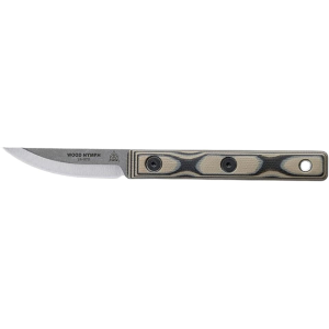 TOPS Knives Wood Nymph Fixed Blade Knife 2.25" Drop Point 1095 Tumble Blade G-10 Handle Black/Tan - Tops Knives