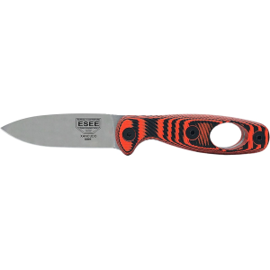 ESEE Knives Xancudo 3D Hole Fixed Blade Knife 3" Drop Point CPM S35VN Stonewashed Blade G-10 Handle Black/Orange - Esee Knives