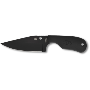 Spyderco Subway Bowie Fixed Blade Knife 2.8" Bowie LC 200 N Black Blade Fiberglass Reinforced Nylon (FRN) Handle Black - Spyderco