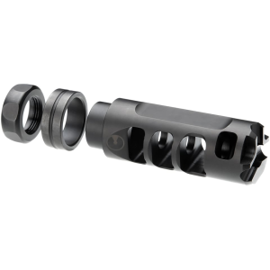 Ultradyne Mercury Compensator Muzzle Brake with Timing Nut 7.62mm 5/8"-24 Thread Stainless Steel Nitride - Ultradyne