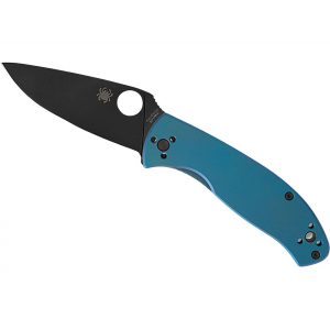 Spyderco Tenacious Pocket Knife 3.35" Drop Point 8Cr13MoV Black Blade Titanium Handle Blue - Spyderco