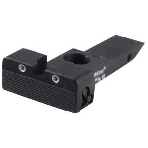 Kensight Adjustable 1911 Rear Night Sight Elliason Cut Steel Black Rounded Blade Serrated with High Visibility Green Tritium Dots - Kensight