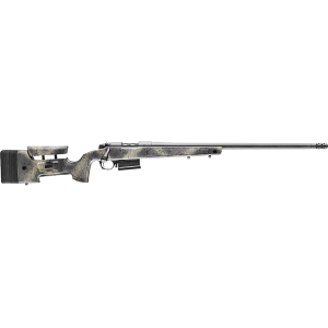 Bergara B-14 HMR Wilderness Bolt Action Rifle 6.5 PRC 24" Sniper Gray Threaded Barrel Cerakote Sniper Gray Frame Woodland Camo Adjustable Comb Stock