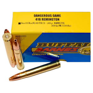 Buffalo Bore Dangerous Game 416 Remington Magnum Ammo 400 Grain Barnes TSX Solid Hollow Point Lead Free Box of 20