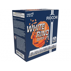 cchi White Rino Super Light Target 12 Gauge 2-3/4 #7-1/2 Lead Shot 1-1/8 Oz Case Of 250 (10 Boxes Of 25) Ammo
