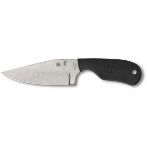 Spyderco Subway Bowie Fixed Blade Knife 2.8" Bowie LC 200 N Satin Blade Fiberglass Reinforced Nylon (FRN) Handle Black - Spyderco
