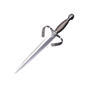 Cold Steel Large Parrying Dagger 13" Spear Point 1060 Carbon Satin Blade Steel Handle Gray - Cold Steel