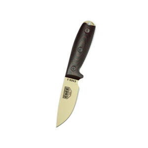 ESEE Knives ESEE-3 3D Fixed Blade Knife 3.38" Drop Point 1095 Desert Tan Blade G-10 Handle Black/Red - Esee Knives