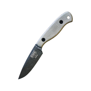 ESEE Knives Camp Lore Gibson Design Fixed Blade Knife 3.5" Drop Point 1095 Black Stonewash Blade Micarta Handle Gray - Esee Knives