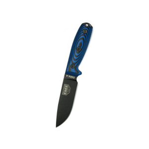 ESEE Knives ESEE-4 3D Fixed Blade Knife 4.1" Drop Point 1095 Black Blade G-10 Handle Black/Blue