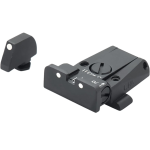 LPA SPR Adjustable Sight Set for Glock 17, 19, 22, 23, 34, 35 Steel White Dot - Lpa Sights