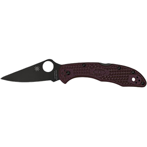 Spyderco Delica 4 Sprint Run Pocket Knife 2.9" Drop Point CTS PD#1 Black Blade Fiberglass Reinforced Nylon (FRN) Handle Burgundy - Spyderco