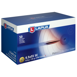 ua 6.5x55mm Swedish Mauser 136 Grain Lapua Scenar-L Jacketed Hollow Point Box Of 50 Ammo