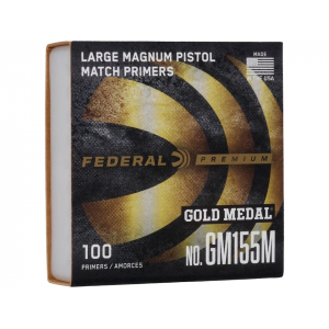 Federal Premium Gold Medal Large Pistol Magnum Match Primers #155M Box of 1000 (10 Trays of 100) - Federal Premium