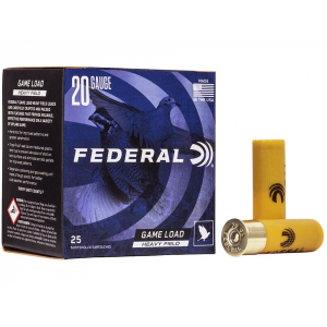 Federal Game Load Upland Heavy Field 20 Gauge Ammo 2-3/4" #8 Lead Shot 1 oz Case of 250 (10 Boxes of 25) - Federal Premium