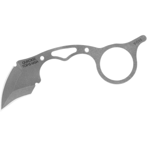TOPS Knives Quickie Fixed Blade Knife 1.63" Hawkbill 1095 Tumble Blade 1095 Handle Gray - Tops Knives
