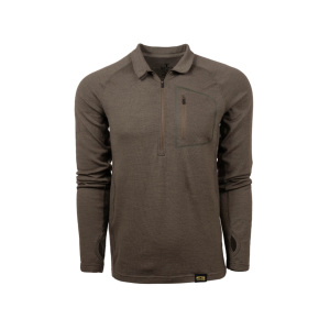 Kings Camo Men's XKG Foundation 260 Long Sleeve Quarter Zip Merino Wool Base Layer Shirt Olive Medium