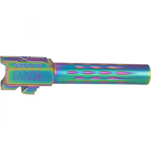 Faxon Match Series Barrel for Glock 19 9mm Luger 1 in 10" Twist Flame Fluted Stainless Steel Chameleon PVD - Faxon