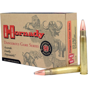 Hornady Dangerous Game Superformance 375 H&H Magnum Ammo 270 Grain Hornady Interlock Jacketed Soft Point Box of 20