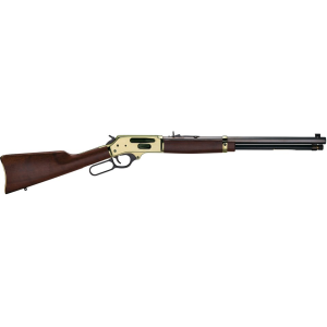 Henry Brass Side Gate Lever Action Rifle 30-30 Winchester 20" Blued Barrel Brass Frame Walnut Straight Grip Stock