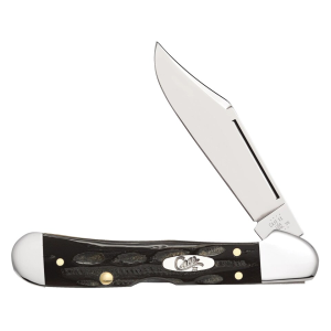 Case Mini CopperLock Pocket Knife 2.72" Clip Point Tru-Sharp Mirror Polished Blade Jigged Buffalo Horn Handle Gray - Case