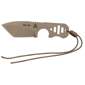 TOPS Knives FDX 66 Fixed Blade Knife 2.75" Tanto Point 1095 Coyote Tan Blade 1095 Handle Coyote Tan - Tops Knives