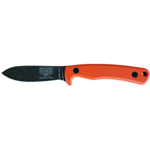 ESEE Knives Ashley Emerson Game Knife (AGK) Fixed Blade Knife 3.5" Drop Point 1095 Stonewashed Black Oxide Blade G-10 Handle Orange - Esee Knives