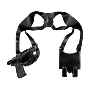 Triple K Ultra 3 Piece Shoulder Holster Right Hand Glock 17, 19, 19X, 22, 23, 26, 27, 31, 32, 33, 38, 45, 47, S&W M&P 9, 40 Leather Black