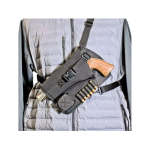 DeSantis Gunhide Yukon Chest Holster Left Hand Large Frame Revolver Nylon Black - Desantis Gunhide