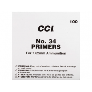 CCI Large Rifle 7.62mm NATO-Spec Military Primers #34 Box of 1000 (10 Trays of 100) - Cci