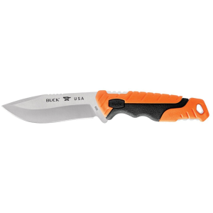 Buck Knives 656 Pursuit Pro Large Fixed Blade Knife 4.5" Drop Point CPM S35VN Stainless Blade Glass Filled Nylon/Versaflex Handle Orange - Buck Knives