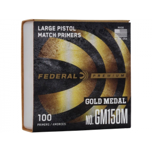 Federal Premium Gold Medal Large Pistol Match Primers #150M Box of 1000 (10 Trays of 100) - Federal Premium