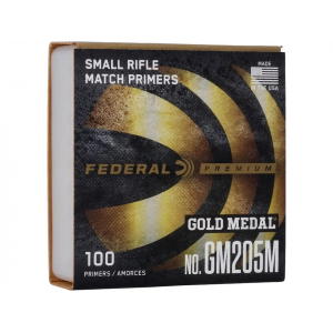 Federal Premium Gold Medal Small Rifle Match Primers #205M Box of 1000 (10 Trays of 100) - Federal Premium