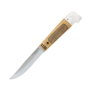 Condor Knives Samicarta Fixed Blade Knife 3.88" Clip Point Sandvik 14C28N Satin Blade American Hickory Handle Wood - Condor Knives