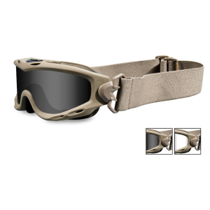 Wiley X Spear Tactical Goggles Tan Smoke Gray and Clear Lens - Wiley X