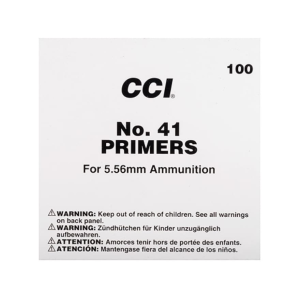CCI Small Rifle 5.56mm NATO-Spec Military Primers #41 Box of 1000 (10 Trays of 100) - Cci